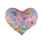 Bears Kawaii Pattern Standard 16  Premium Heart Shape Cushions Front