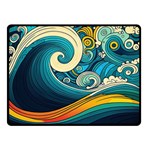 Waves Wave Ocean Sea Abstract Whimsical Abstract Art Two Sides Fleece Blanket (Small) 45 x34  Blanket Back