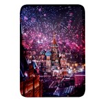 Moscow Kremlin Saint Basils Cathedral Architecture  Building Cityscape Night Fireworks Rectangular Glass Fridge Magnet (4 pack) Front