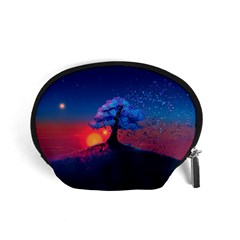 Dark Tree Sunset Landscape Art Accessory Pouch (small)