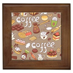 Vector-seamless-pattern-with-doodle-coffee-equipment Framed Tile by uniart180623