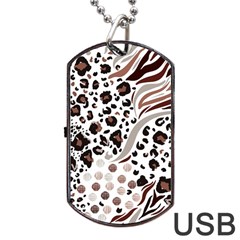 Mix-animal-skin-prints-seamless-pattern-vector Dog Tag Usb Flash (two Sides) by uniart180623