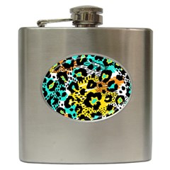 Seamless-leopard-wild-pattern-animal-print Hip Flask (6 Oz) by uniart180623