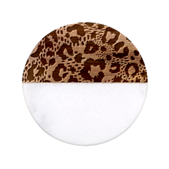 Seamless-leopard-wild-pattern-animal-print Classic Marble Wood Coaster (round) 