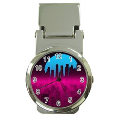 Futuristic Cityscape Money Clip Watches by uniart180623