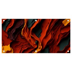 Abstract Colorful Waves Painting Art Banner And Sign 4  X 2  by Simbadda