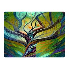 Tree Magical Colorful Abstract Metaphysical Two Sides Premium Plush Fleece Blanket (mini) by Simbadda