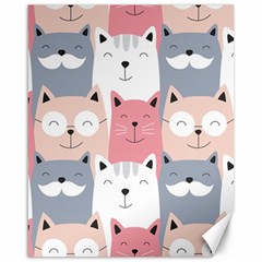 Cute Seamless Pattern With Cats Canvas 16  X 20  by Simbadda