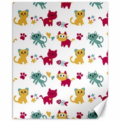 Pattern With Cute Cats Canvas 16  X 20  by Simbadda