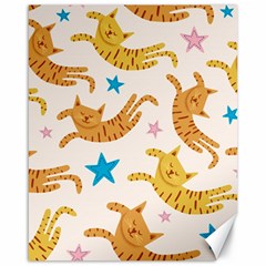 Cute Cats Seamless Pattern With Stars Funny Drawing Kittens Canvas 16  X 20  by Simbadda