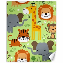 Seamless Pattern Vector With Animals Wildlife Cartoon Canvas 16  X 20  by Simbadda