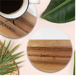 (2)Dx hoodie Marble Wood Coaster (Round) Front