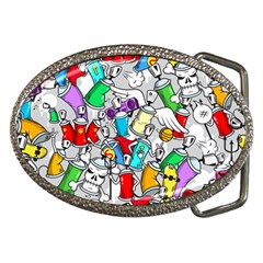 Graffiti Characters Seamless Pattern Belt Buckles by Simbadda