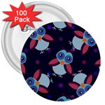 Owl-pattern-background 3  Buttons (100 pack)  Front