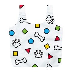 Dog Paw Seamless Pattern Footprint Bone Full Print Recycle Bag (l) by Bangk1t