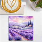 Lavender Flower Tree UV Print Square Tile Coaster  Front