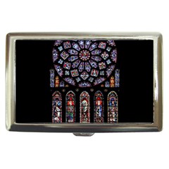 Chartres Cathedral Notre Dame De Paris Stained Glass Cigarette Money Case by Grandong