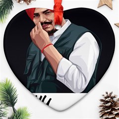 Moosewala Heart Ornament (two Sides) by Mayank