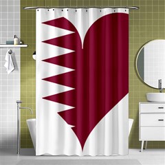 Heart-love-flag-qatar Shower Curtain 48  X 72  (small)  by Bedest