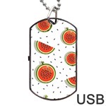 Seamless Background Pattern with Watermelon Slices Dog Tag USB Flash (Two Sides) Front