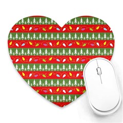 Christmas-papers-red-and-green Heart Mousepad by Bedest