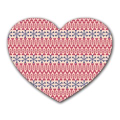 Christmas-pattern-background-green-decorative-star-snow Heart Mousepad by Bedest