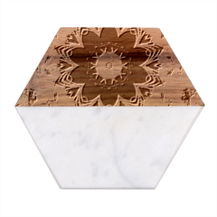 Abstract-kaleidoscope-design Marble Wood Coaster (hexagon) 