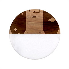 Rocket-space-universe-spaceship Classic Marble Wood Coaster (round) 