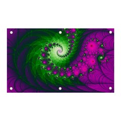 Fractal Spiral Purple Art Green Art Banner And Sign 5  X 3  by Proyonanggan