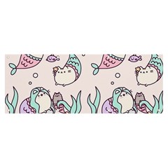 Cartoon Cat Cute Animal Kawaii Pastel Pattern Banner And Sign 8  X 3  by Ndabl3x