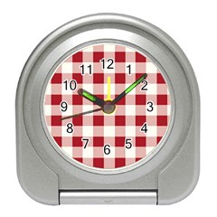 Gingham - 4096x4096px - 300dpi14 Travel Alarm Clock by EvgeniaEsenina