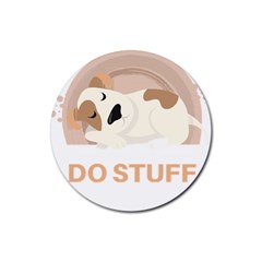 Best Friend T- Shirt Funny Dog Pet Saying T- Shirt Yoga Reflexion Pose T- Shirtyoga Reflexion Pose T- Shirt Rubber Coaster (round) by hizuto