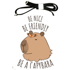 Capybara T- Shirt Be Nice Be Friendly Be A Capybara T- Shirt Yoga Reflexion Pose T- Shirtyoga Reflexion Pose T- Shirt Shoulder Sling Bag by hizuto