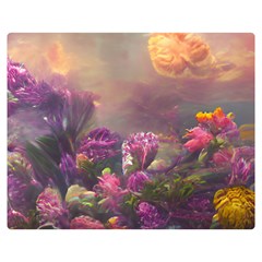 Floral Blossoms  Two Sides Premium Plush Fleece Blanket (medium) by Internationalstore