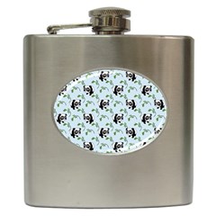 Animal Panda Bamboo Seamless Pattern Hip Flask (6 Oz) by Pakjumat