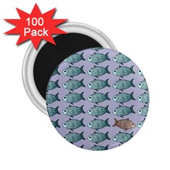 Fishes Pattern Background Theme 2 25  Magnets (100 Pack)  by Pakjumat