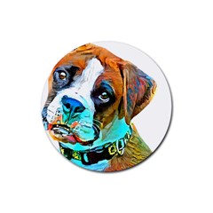 Boxer Dog Art T- Shirt Boxer Dog Art T- Shirt Rubber Round Coaster (4 Pack) by JamesGoode