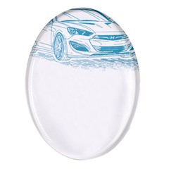 Genesis Coupe T- Shirt Hyundai Genesis Coupe Lineart Blueprint T- Shirt Oval Glass Fridge Magnet (4 Pack)