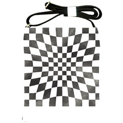 Checkerboard T- Shirt Watercolor Psychedelic Checkerboard T- Shirt Shoulder Sling Bag by EnriqueJohnson