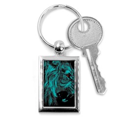 Angry Male Lion Predator Carnivore Key Chain (rectangle) by uniart180623