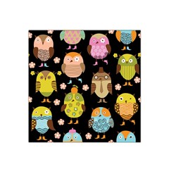 Cute Owls Pattern Satin Bandana Scarf 22  X 22  by Ket1n9