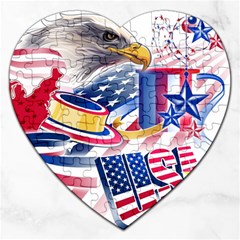 Independence Day United States Of America Jigsaw Puzzle (heart) by Ket1n9