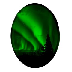 Aurora-borealis-northern-lights- Oval Glass Fridge Magnet (4 Pack)