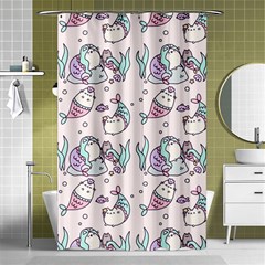 Cartoon Cat Cute Animal Design Drawing Illustration Kawaii Shower Curtain 48  X 72  (small)  by Grandong