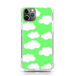 Cute clouds green neon iPhone 11 Pro 5.8 Inch TPU UV Print Case Front