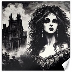 Gothic Girl With Castle Canvas 12  X 12  by Malvagia