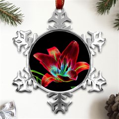 Flower Pattern-design-abstract-background Metal Small Snowflake Ornament by Amaryn4rt