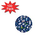 Isometric-seamless-pattern-megapolis 1  Mini Buttons (100 pack)  Front