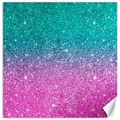 Pink And Turquoise Glitter Canvas 12  X 12  by Sarkoni