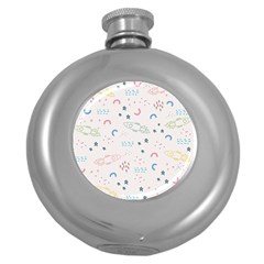 Spaceship Pattern Star Round Hip Flask (5 Oz) by Pakjumat